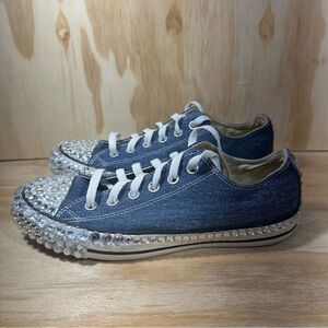 Converse Bedazzled Denim Canvas Sneakers Women’s Size 8